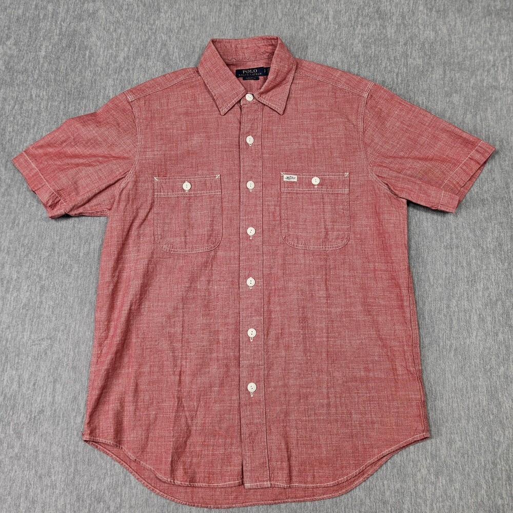 Polo Ralph Lauren Shirt Men's S Red Classic Fit Button Down Short Sleeve Preppy